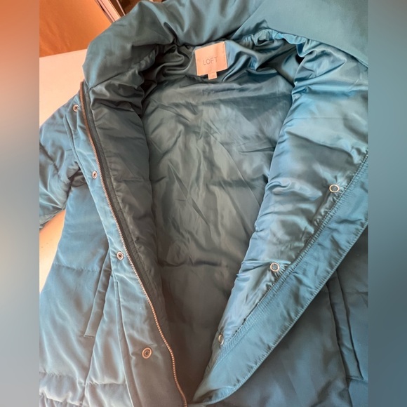 LOFT LADIES QUILTED PUFFER JACKET SIZE SMALL DARK TEAL COLOR. LIKE BRAND NEW. - Picture 8 of 12